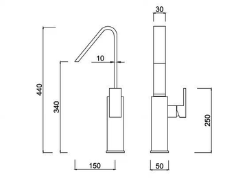 PABLOLUX - F9828AP - Countertop single handle 1 hole washbasin mixer by Rubinetteria Giulini - view 3